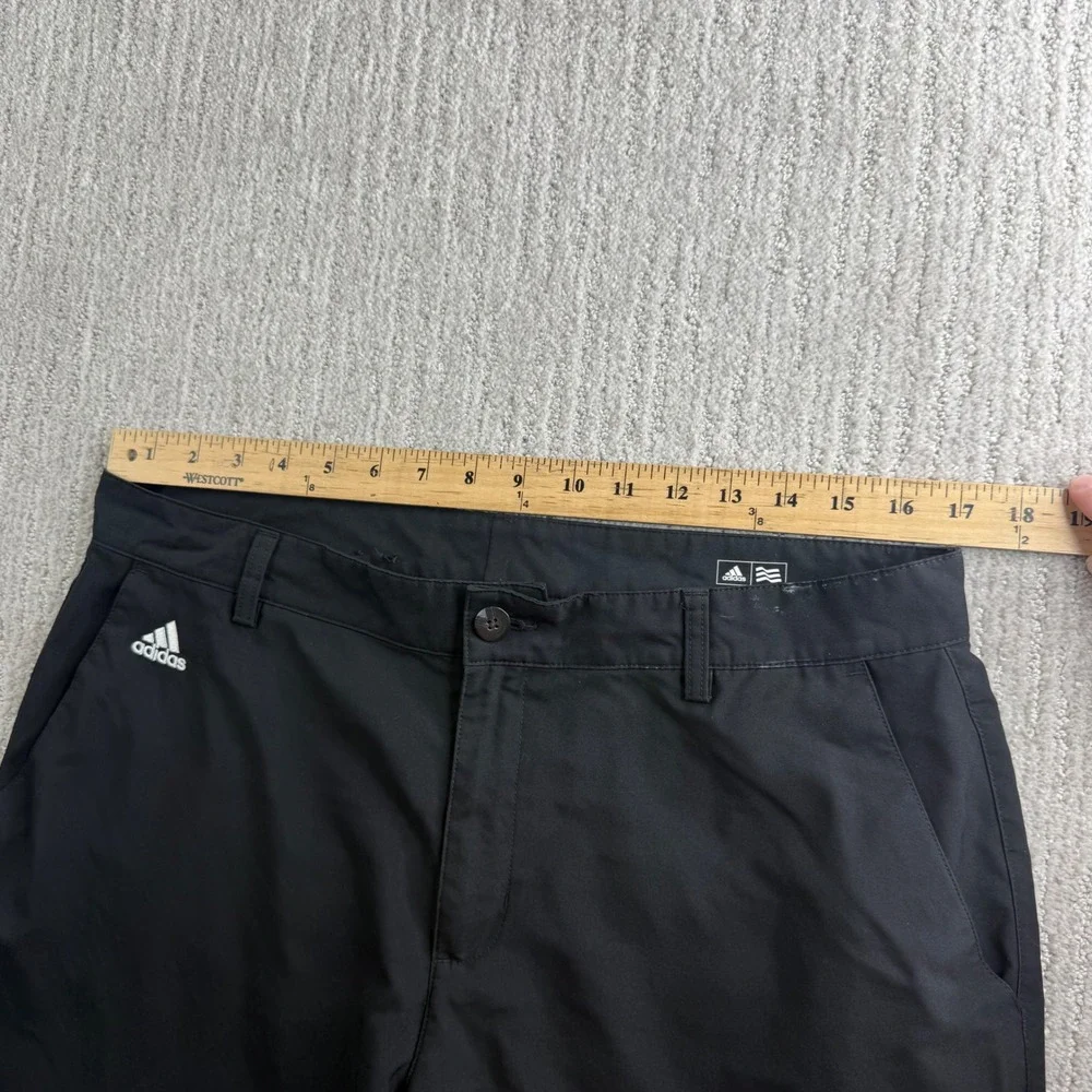 Adidas Climalite Mens Size 34x32 Black Golf Pants Performance Flat Front
